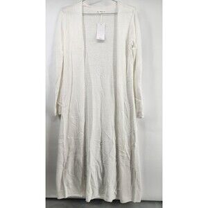 Mango Womens Small Beige Knit Long Cardigan NWT V Neck Long Sleeve
